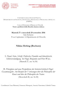 Two Lectures by Niklas Hebing (Padua, 27-28 September 2016)