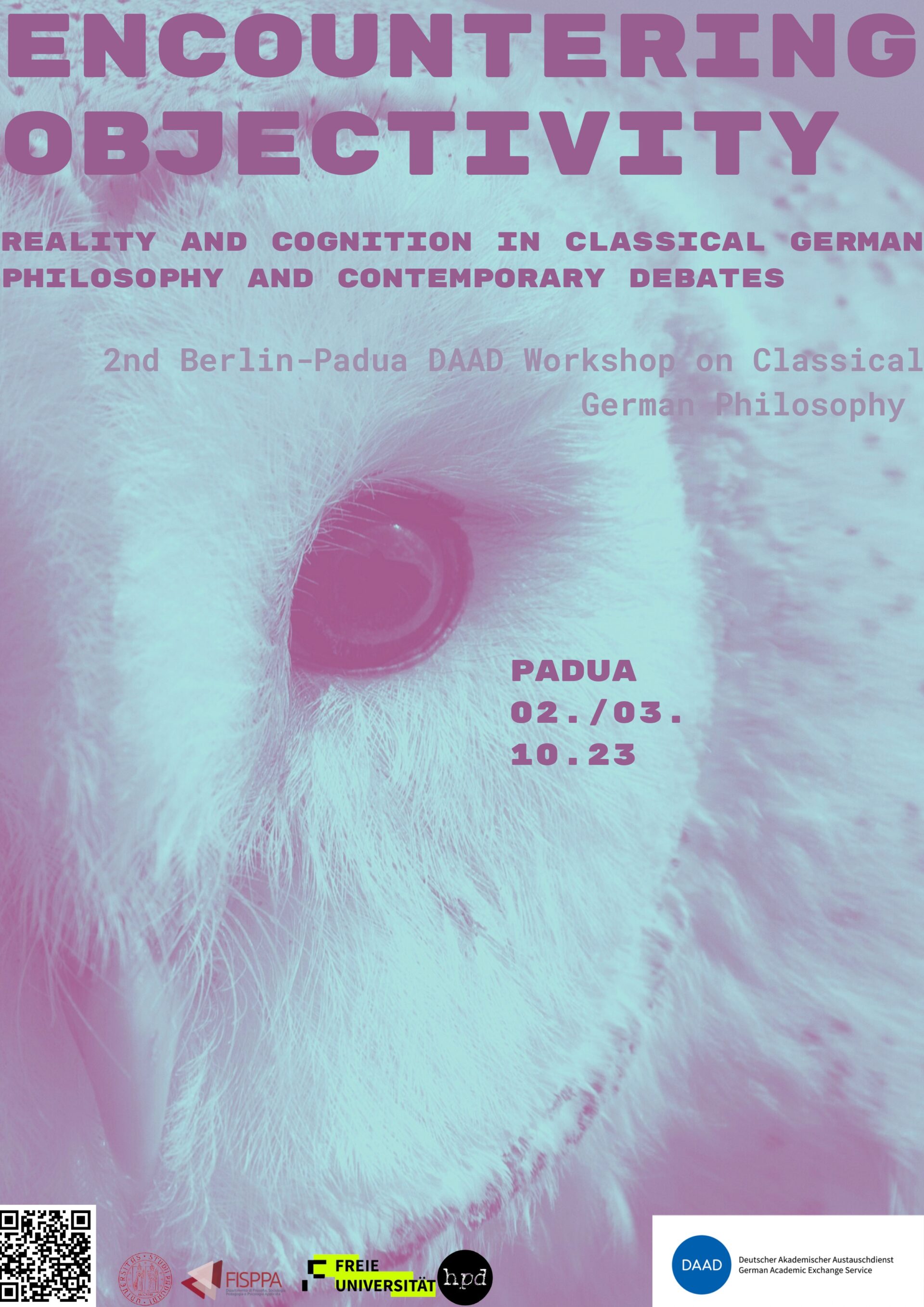 2nd Berlin-Padua DAAD workshop on Classical German Philosophy: “Encountering Objectivity. Reality and Cognition between German Classical Philosophy and Contemporary Debates” (Padova, 2nd-3rd October, 2023)