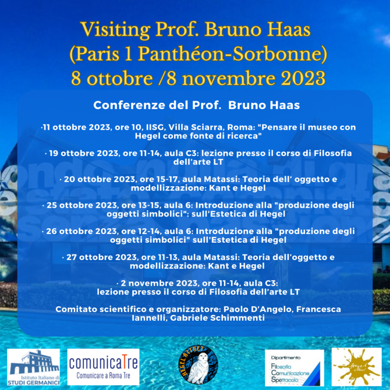Event: Lectures by Bruno Haas (Roma, October-November 2023)