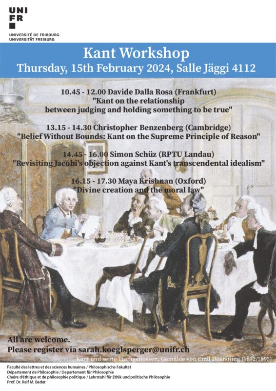 Kant Workshop (Fribourg, 15 February 2024)