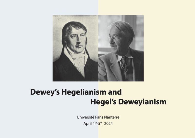 International conference: "Dewey’s Hegelianism and Hegel’s Deweyianism" (Nanterre, April, 2024)