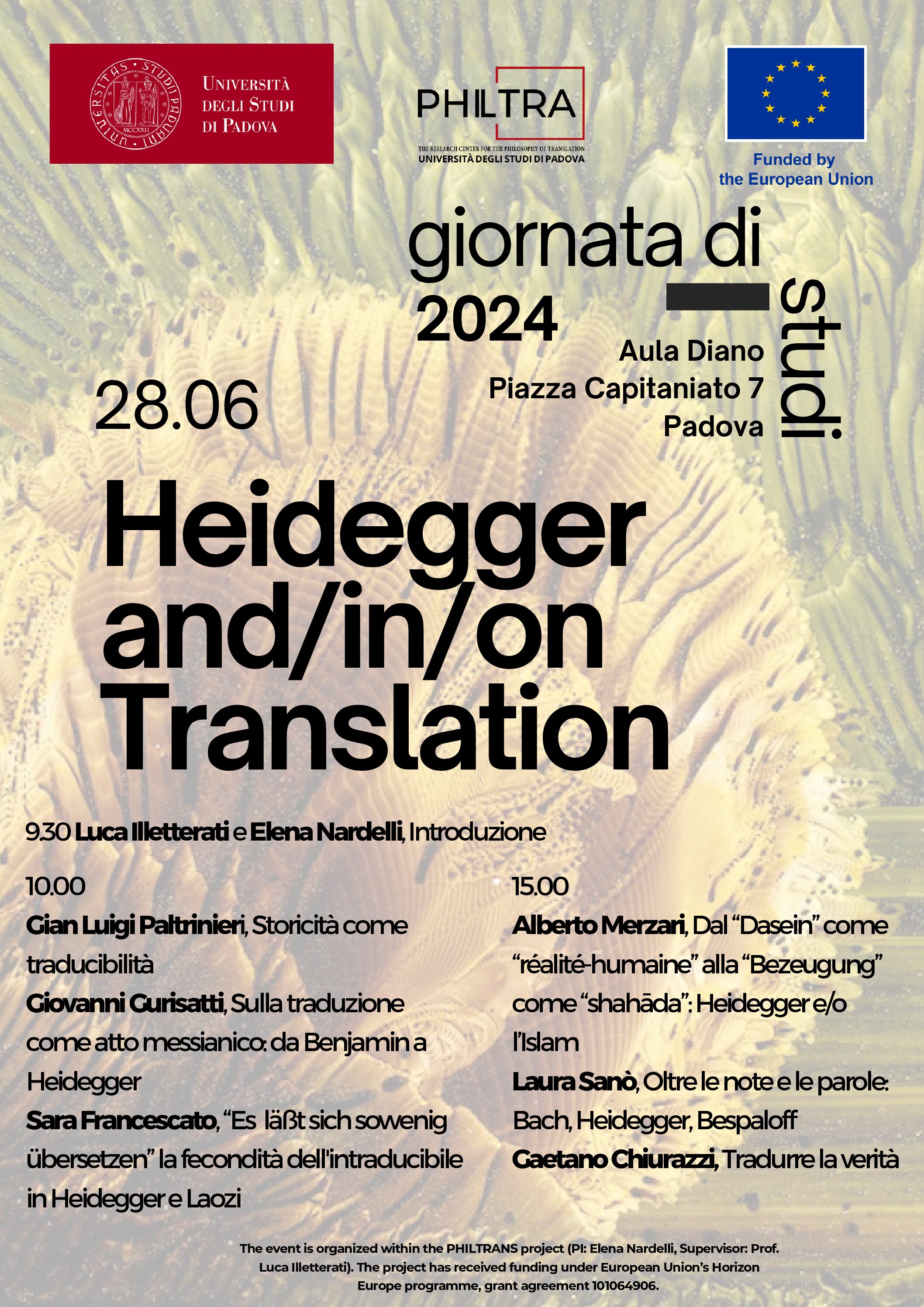 Giornata di studi: “Heidegger and/in/on Translation” (Padova, 28 June 2024)