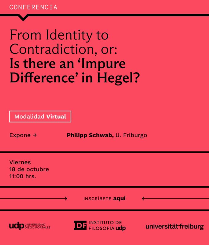 Lecture: Philip Schwab, From Identity to Contradiction, or: Is there an 'Impure Difference' in Hegel? (Freiburg - Santiago de Chile, 18 October 2024)