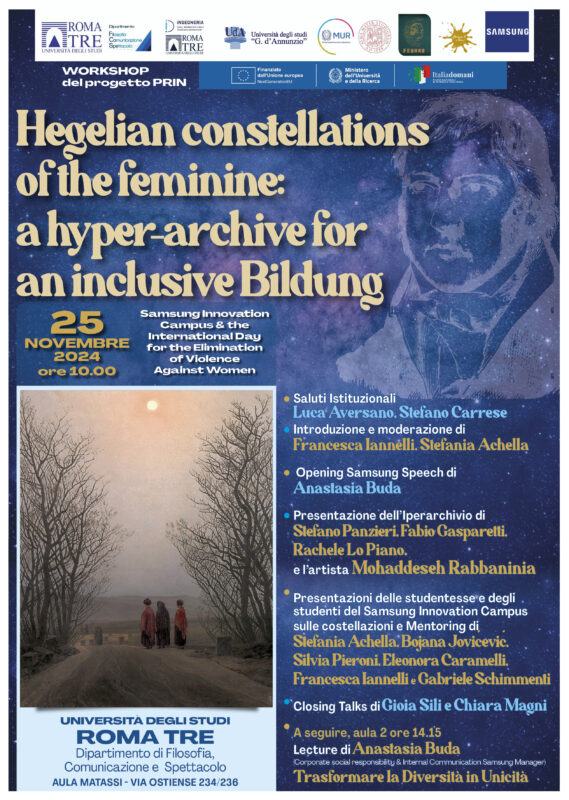 Event: "Hegelian constellations of the feminine: a hyper-archive for an inclusive Bildung" (Roma, 25 Novembre 2024)