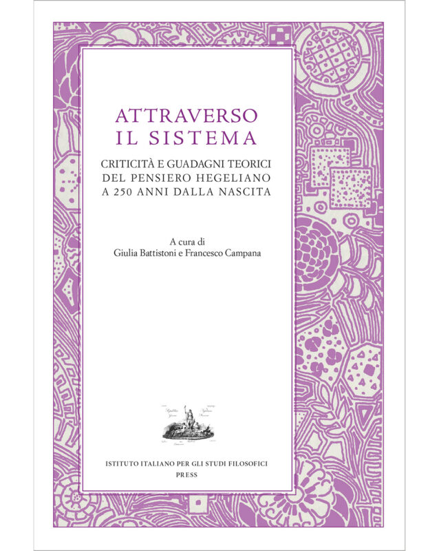 New Release: Giulia Battistoni, Francesco Campana (eds.), "Attraverso il sistema. Criticità e guadagni teorici del pensiero hegeliano a 250 anni dalla nascita" (La scuola di Pitagora, 2024)